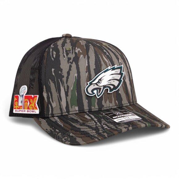 Philadelphia Eagles Super Bowl LIX 3D Snapback Trucker Hat- Realtree Original/ B - Picture 1 of 3